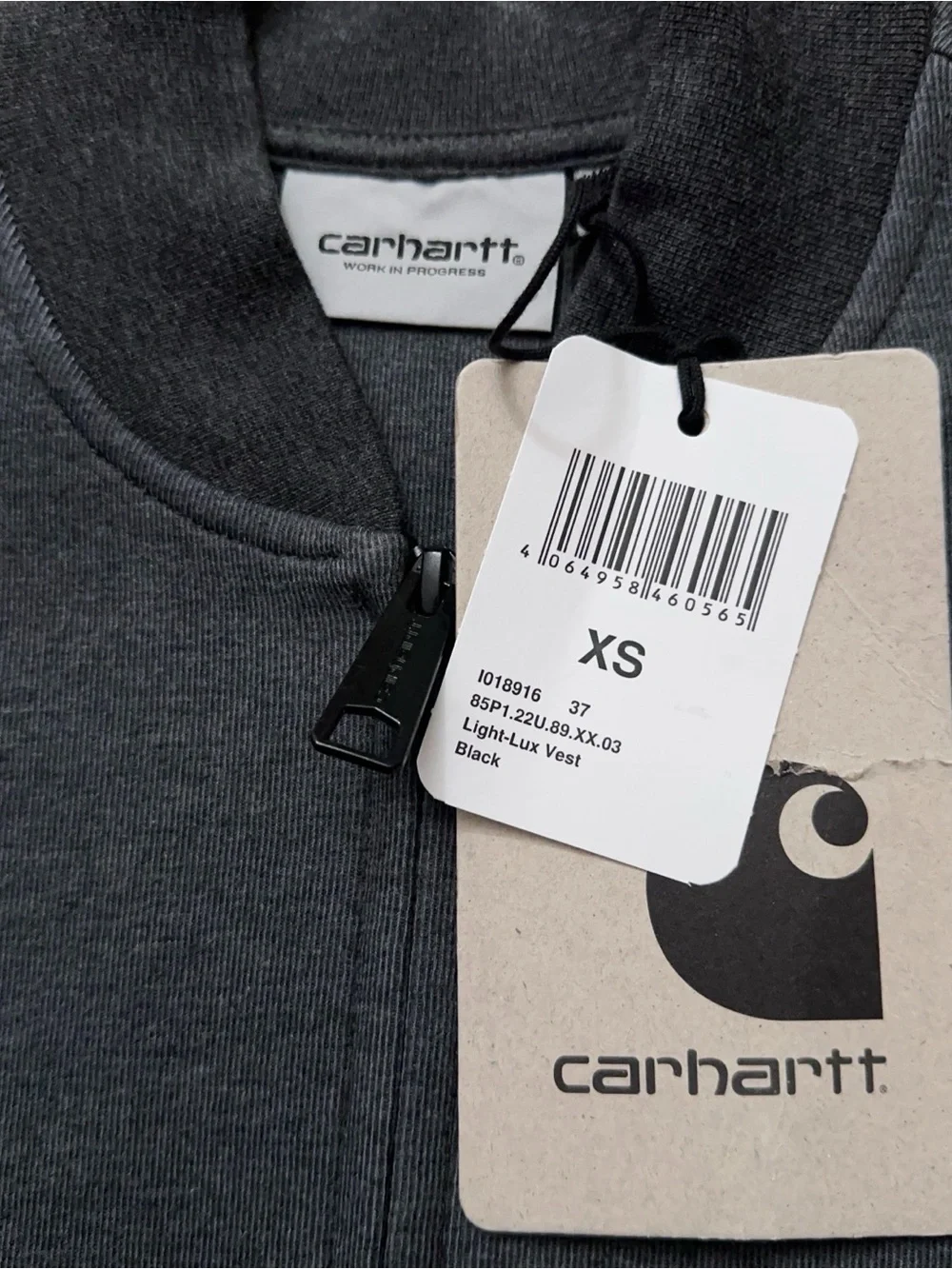 Carhartt Work In Progress WIP Light Lux Vest Mens Size XS Full-Zip Gray NEW